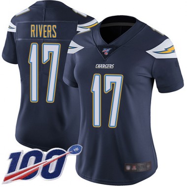 Los Angeles Chargers NFL Football Philip Rivers Navy Blue Jersey Women Limited 17 Home 100th Season Vapor Untouchable
